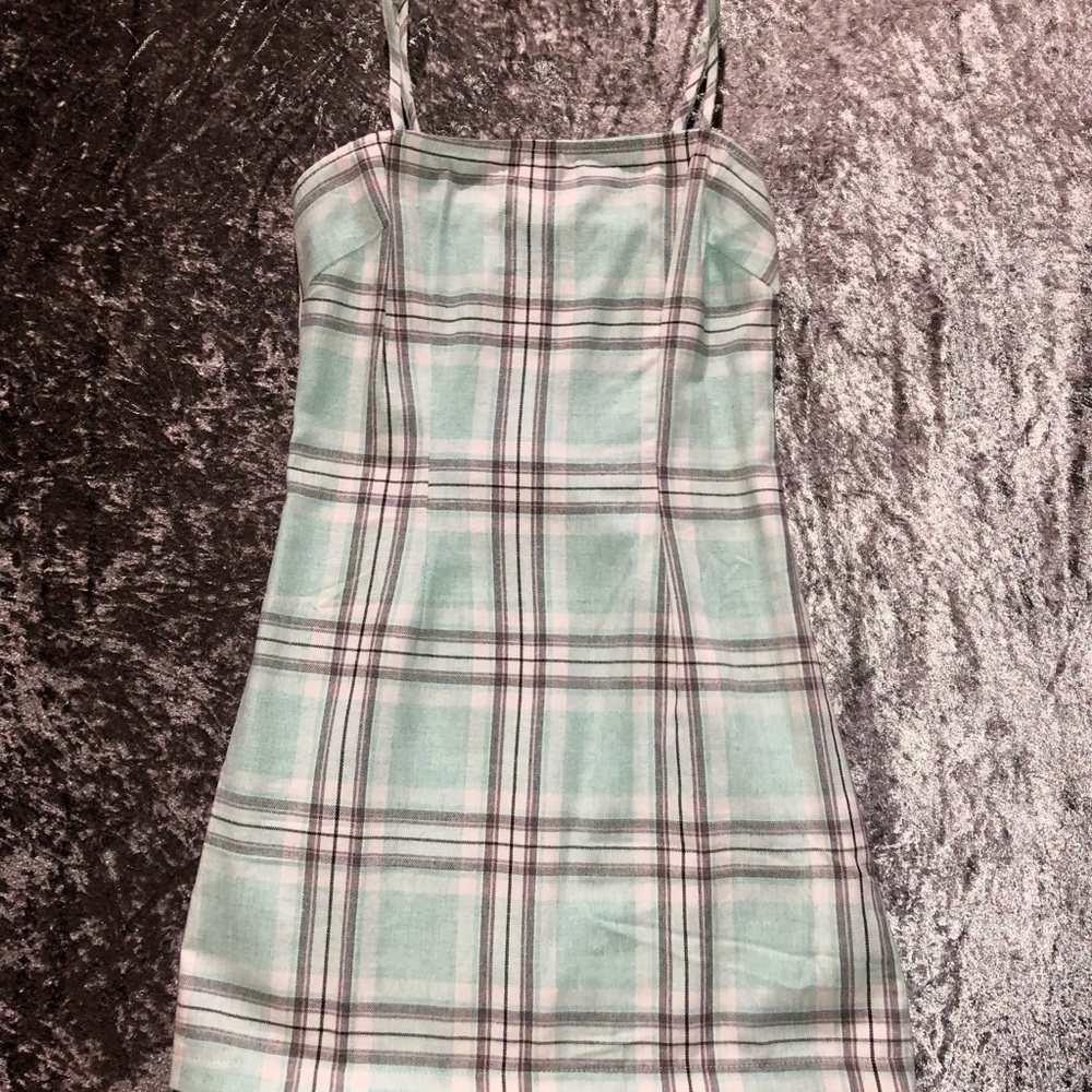 Multicolored/Plaid Mini Dress (adjustable straps)